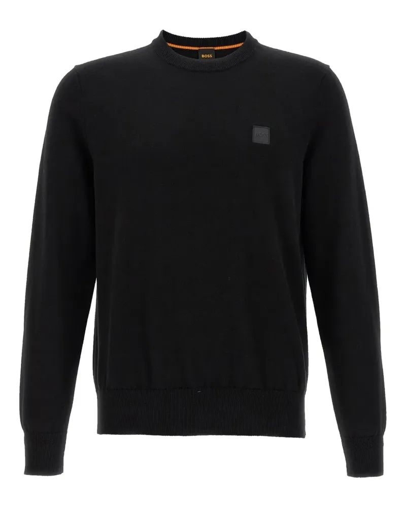 HUGO BOSS Pullover mit Logo-Patch - Schwarz Schwarz