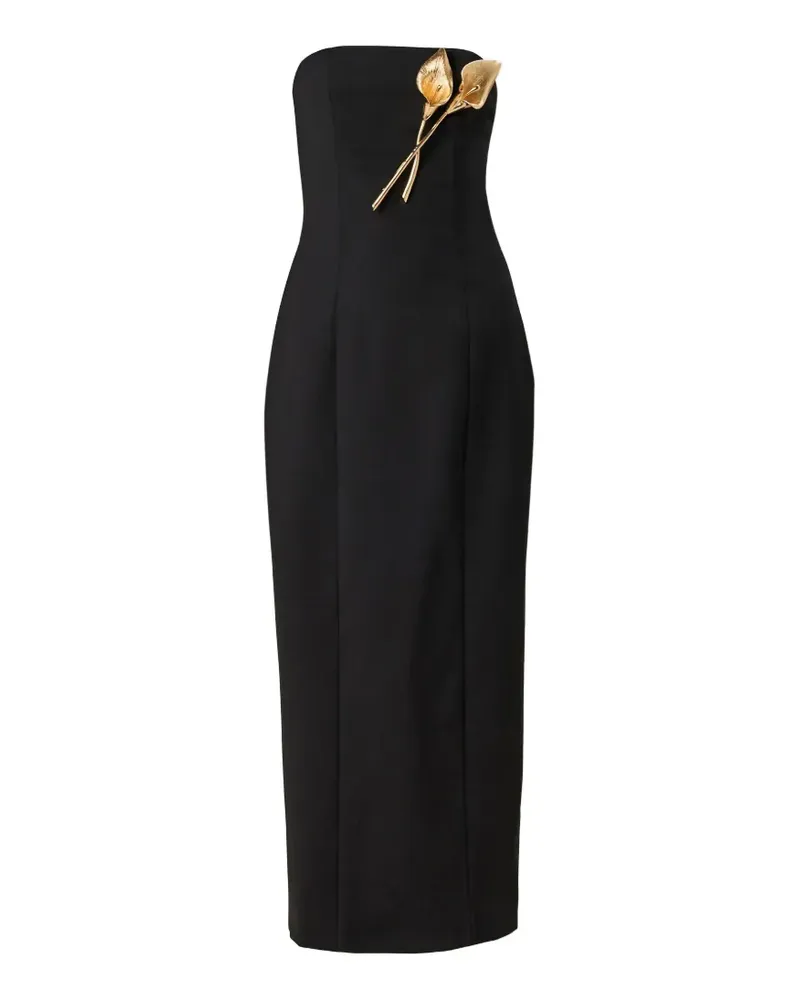 Carolina Herrera New York Schulterfreies Calla Lily Midikleid - Schwarz Schwarz