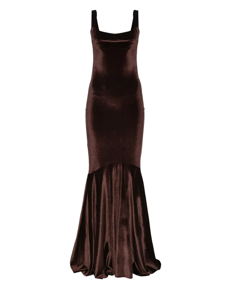 ATU Body Couture Kleid mit Samt-Textur - Braun Braun