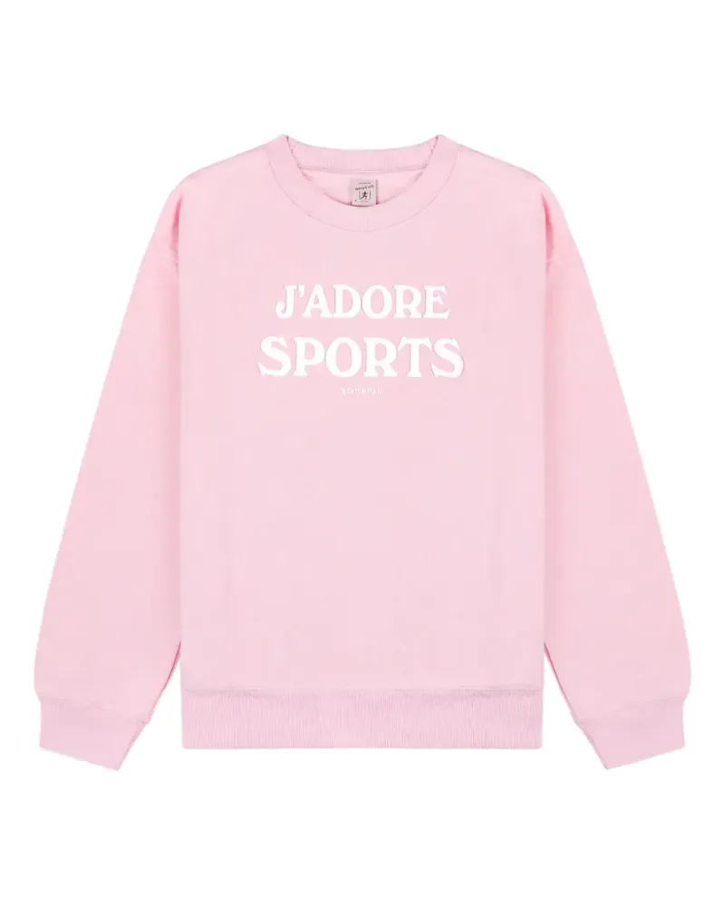 SPORTY & RICH Jadore flocked-logo sweatshirt - Rosa Rosa