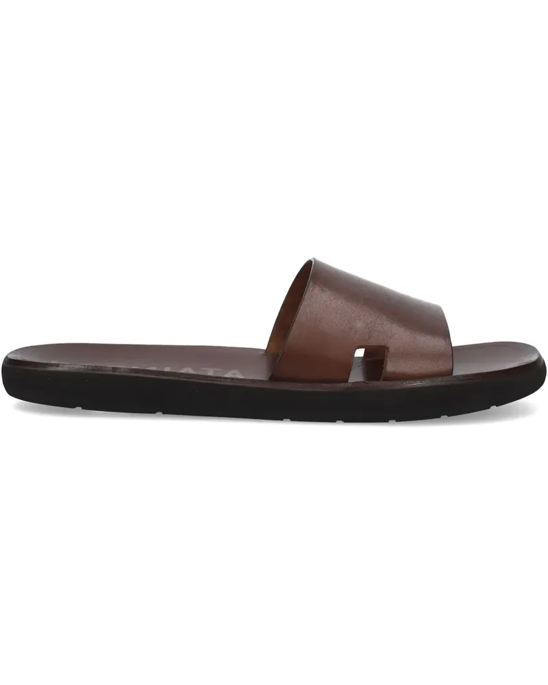 Premiata Pantoletten aus Leder - Braun Braun