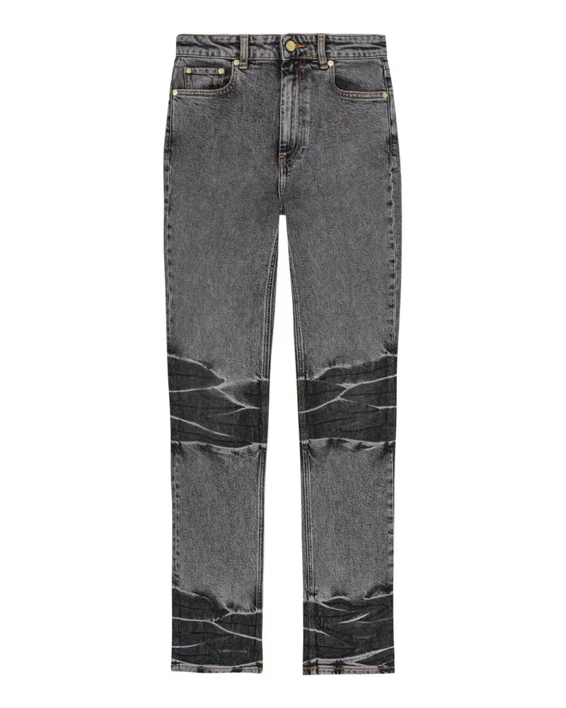 Ganni Straight-Leg-Jeans mit Tragefalten - Schwarz Schwarz