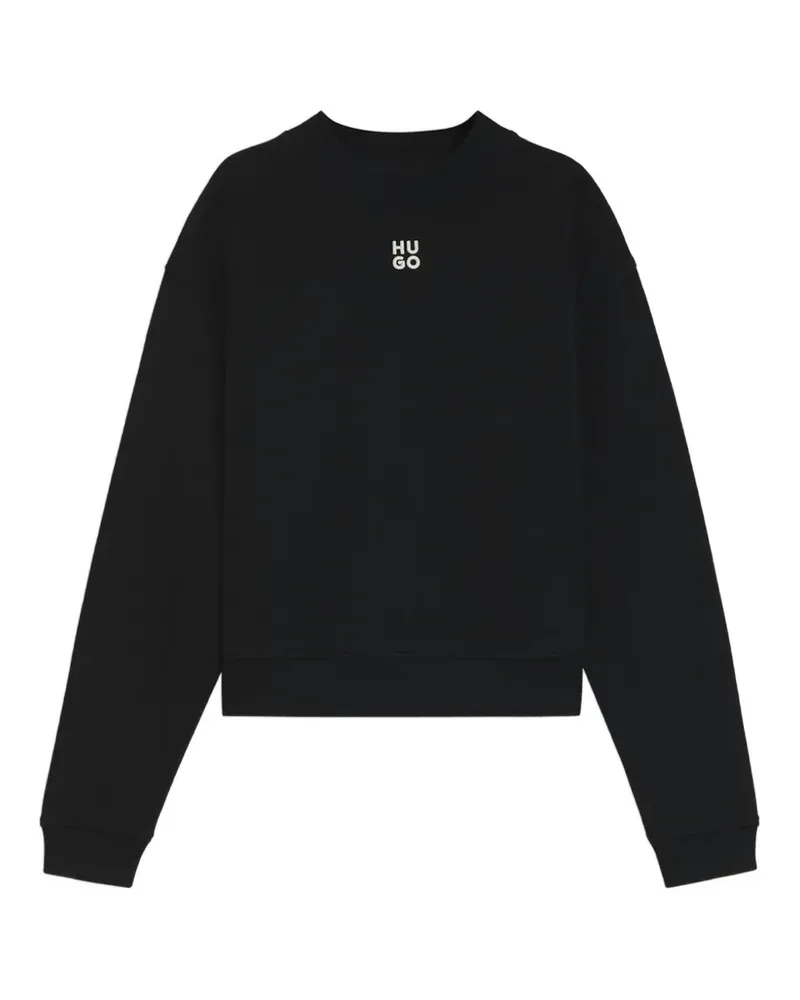 HUGO BOSS logo-embroidered sweatshirt - Schwarz Schwarz