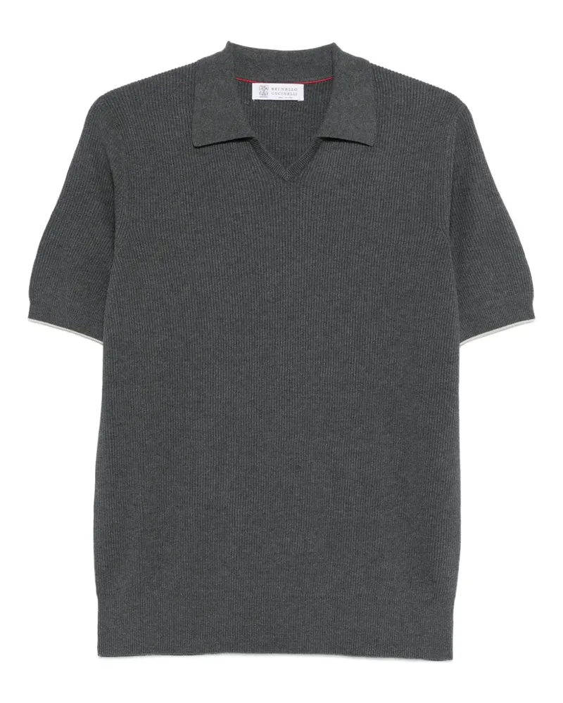 Brunello Cucinelli collar T-shirt - Grau Grau