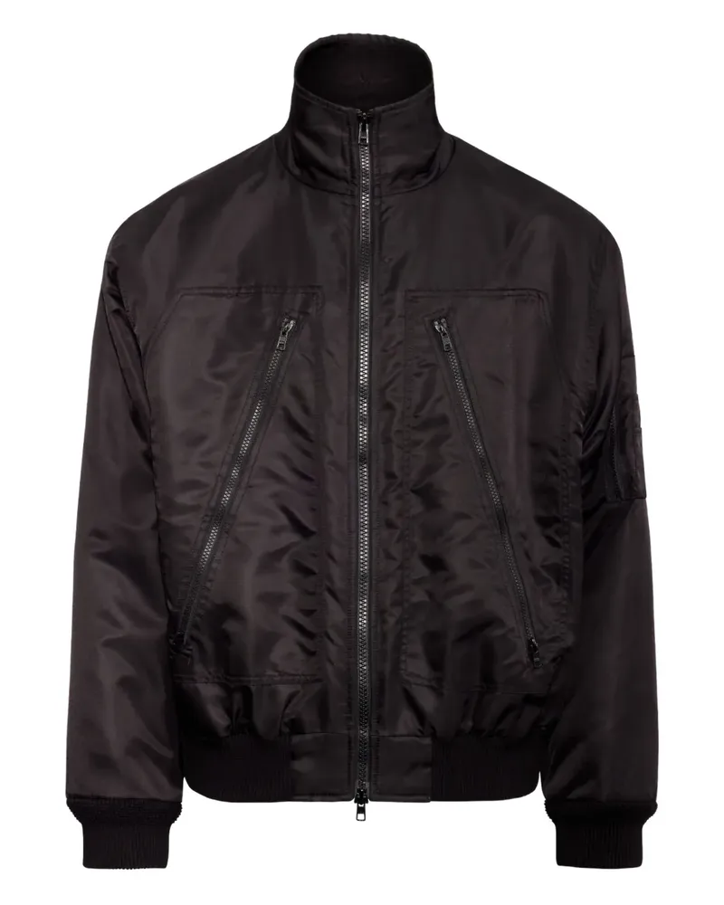 Maison Margiela Bomberjacke mit Ziernähten - Schwarz Schwarz