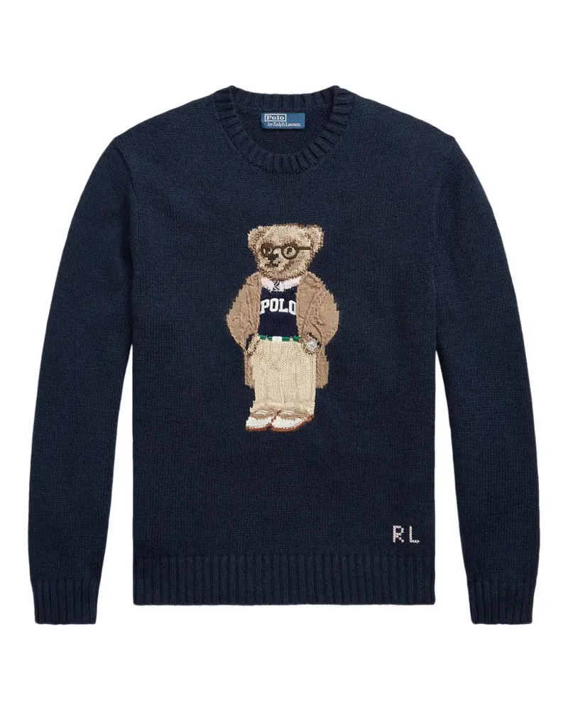Ralph Lauren Polo Bear Intarsien-Pullover - Blau Blau