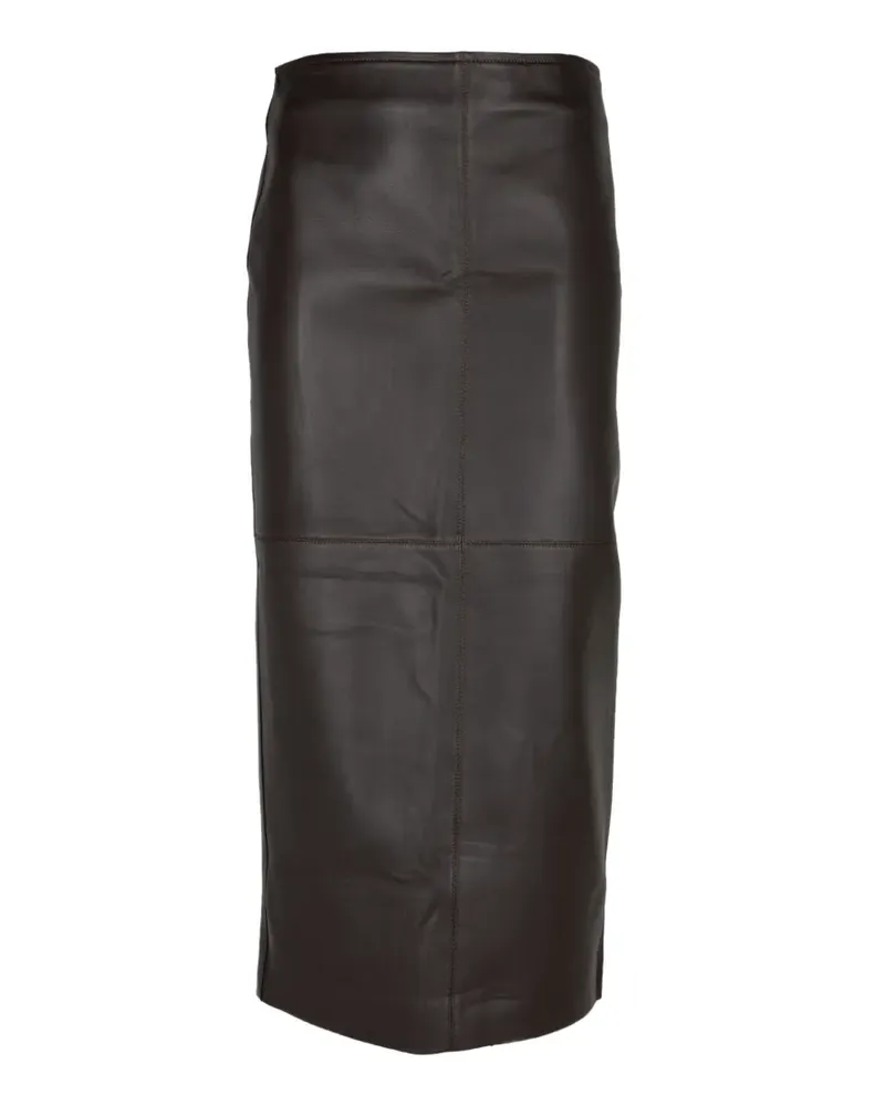A.L.C. Marta panelled leather midi skirt - Braun Braun