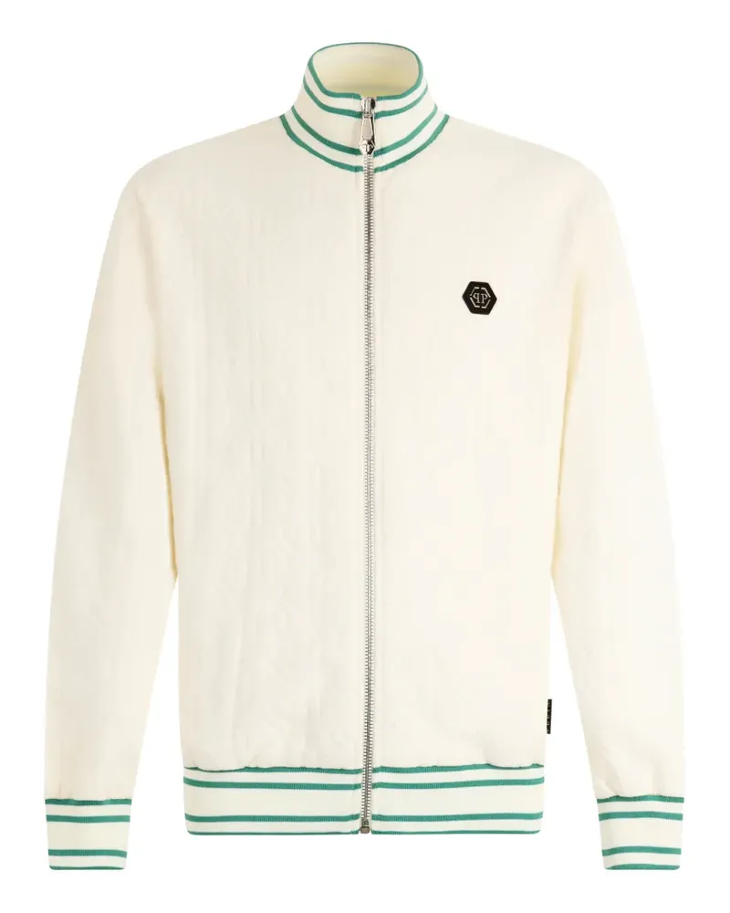 Philipp Plein Sportjacke mit Monogrammmuster - Weiß Weiß
