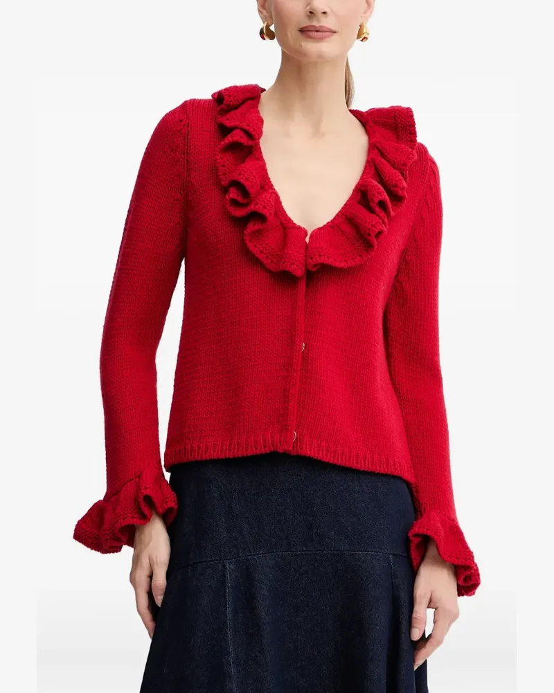 Luisa Spagnoli ruffled cardigan - Rot Rot
