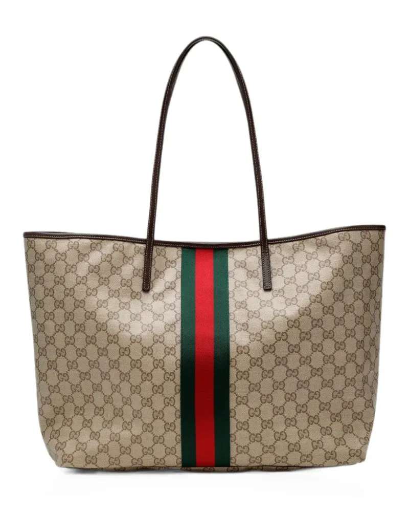 Gucci Großer Tribeca GG Tote Bag mit Webstreifen - Nude Nude