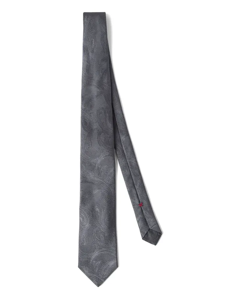 Brunello Cucinelli Jacquard-Krawatte mit Paisleymuster - Grau Grau