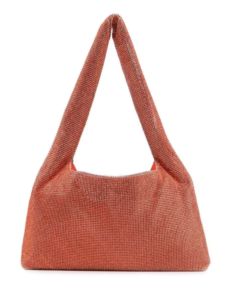 KARA Schultertasche mit Kristallen Orange