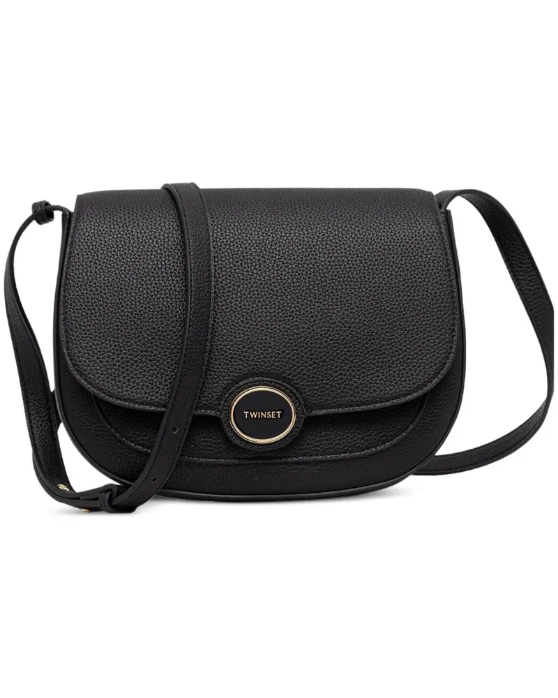 Twin-Set leather satchel bag - Schwarz Schwarz