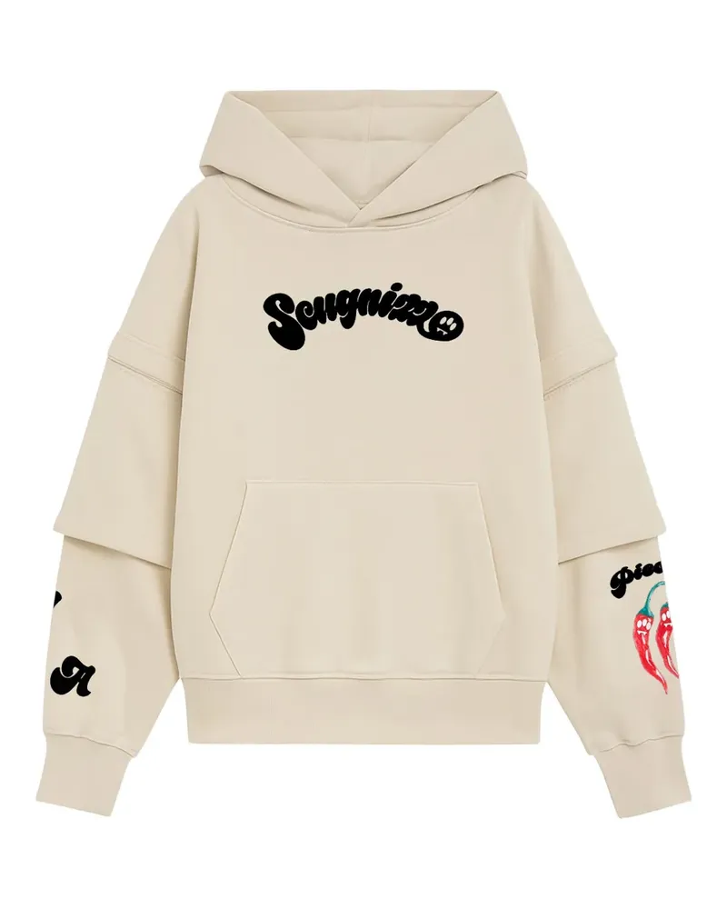 BARROW Hoodie im Layering-Look - Nude Nude
