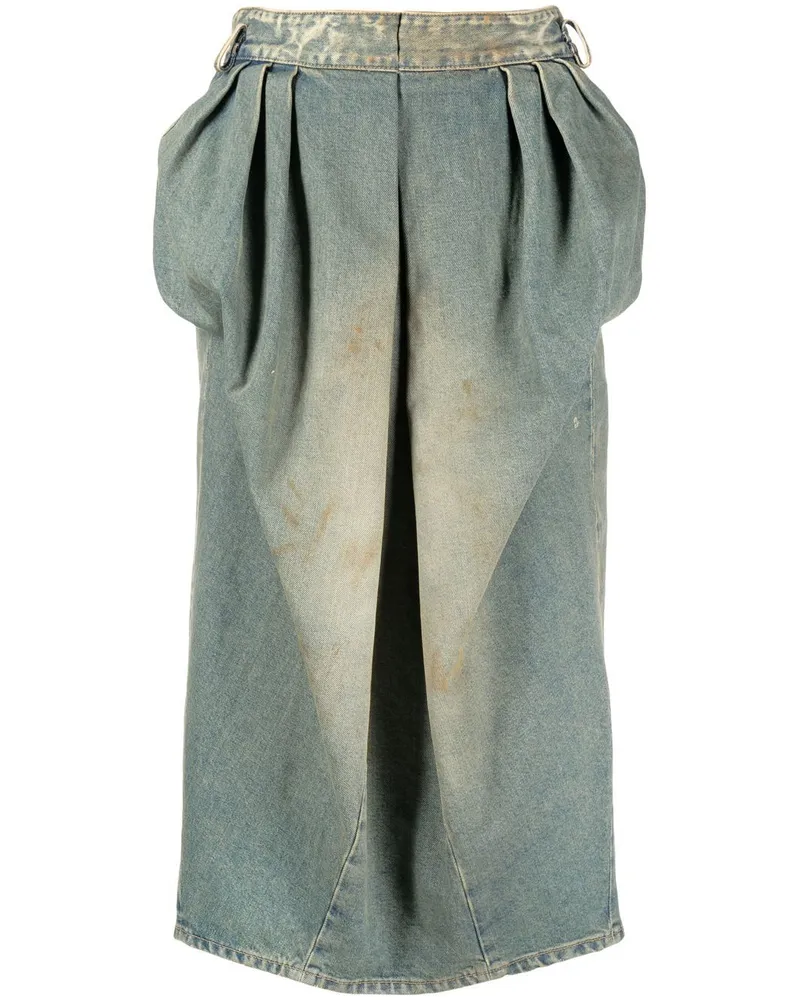 Maison Margiela Jeans-Midirock mit Falten - Blau Blau