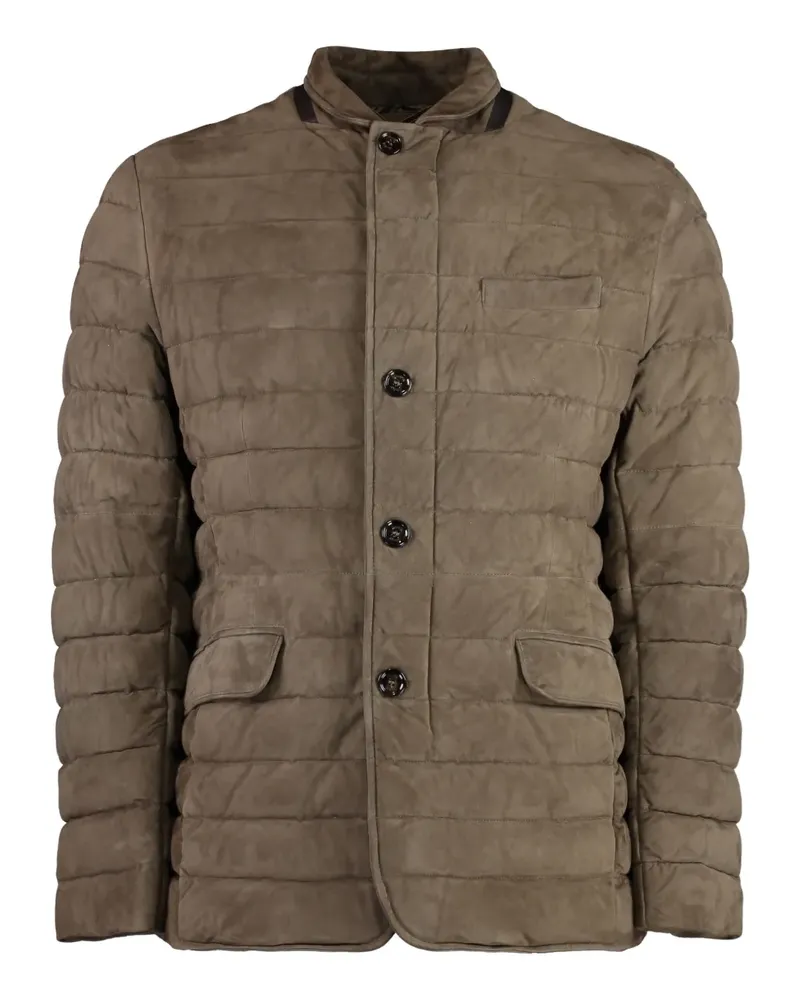 MOORER Gesteppte Zavyer Wildlederjacke - Braun Braun