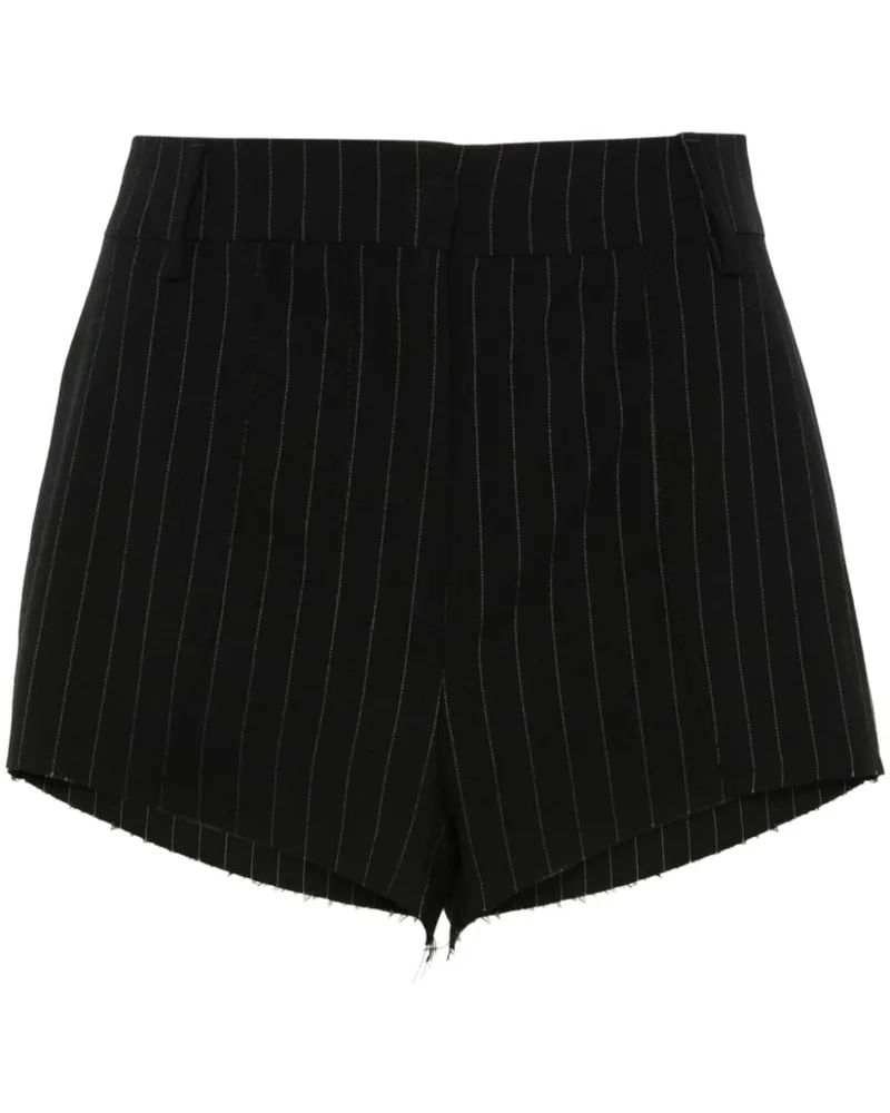 John Richmond Ungesäumte Shorts mit Nadelstreifen - Schwarz Schwarz
