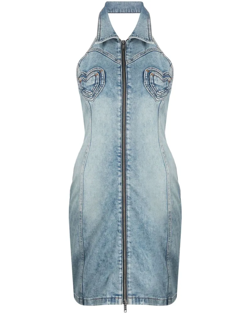 Moschino Jeans-Minikleid mit Herz-Einsatz - Blau Blau