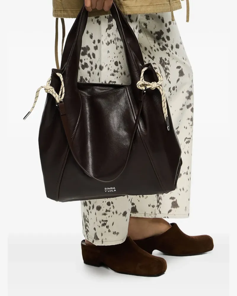 BIMBA Y LOLA Große Paper Bag Schultertasche - Braun Braun