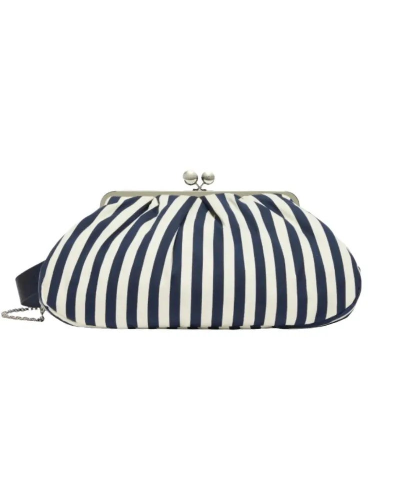 Max Mara striped top handle shoulder bag - Blau Blau