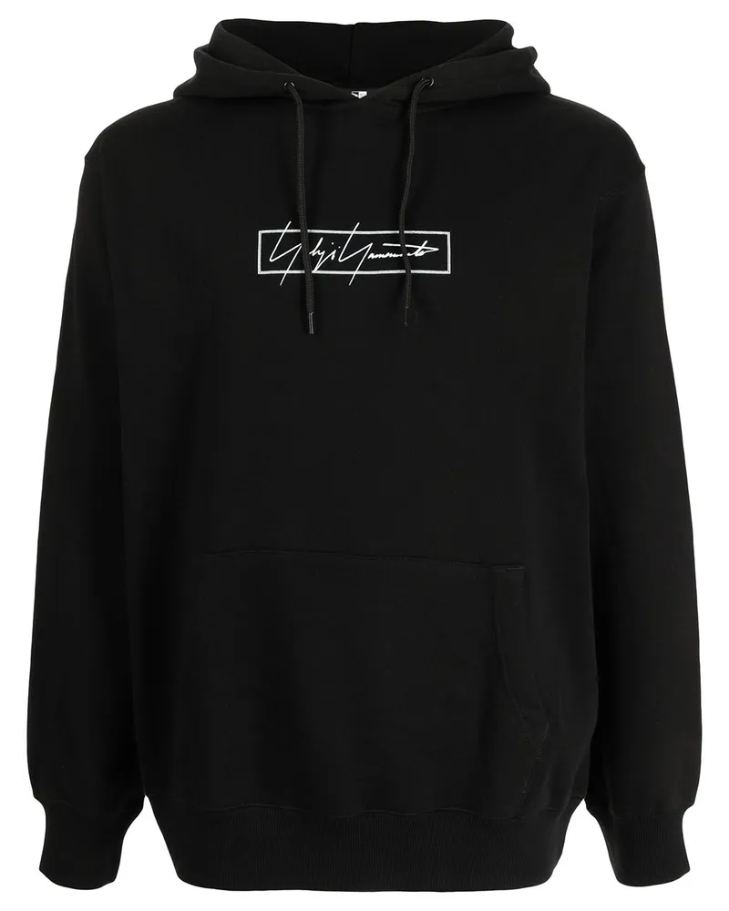 Yohji Yamamoto Hoodie mit Logo-Print - Schwarz Schwarz