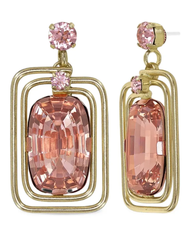 KONPLOTT To The Max cushion-cut crystal drop earrings - Rosa Rosa