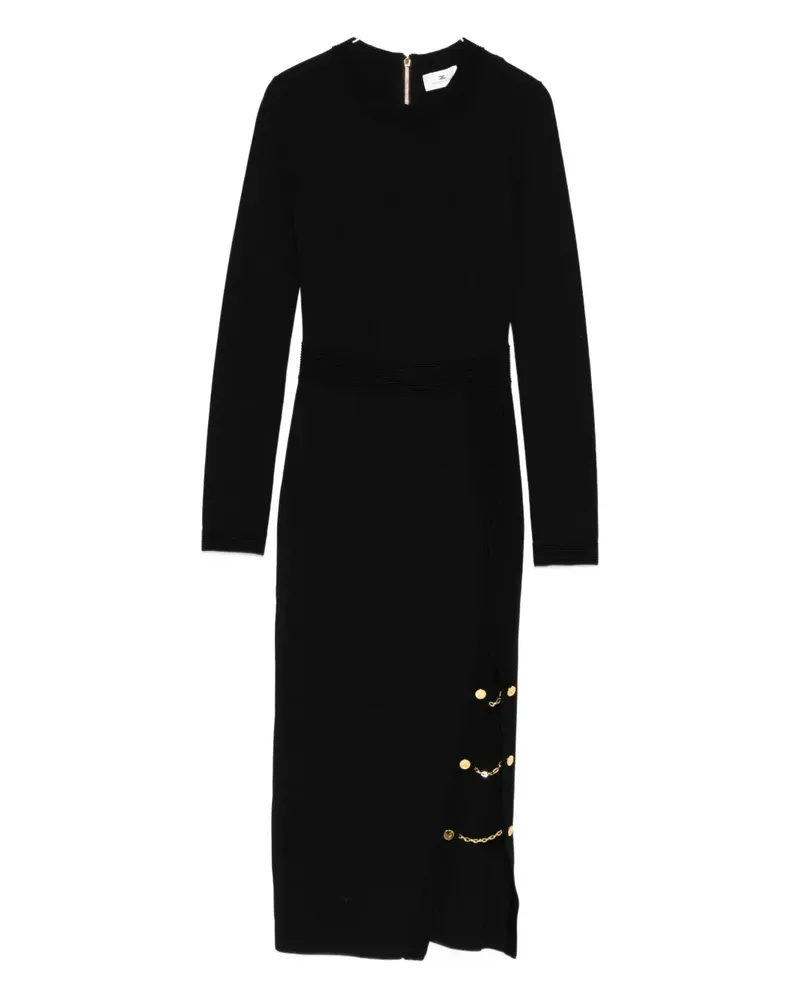 Elisabetta Franchi chain-embellished ribbed dress - Schwarz Schwarz