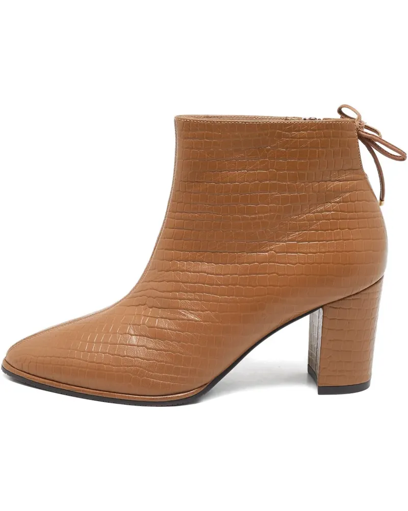 Stuart Weitzman Stiefel mit Kroko-Effekt 50mm - Braun Braun