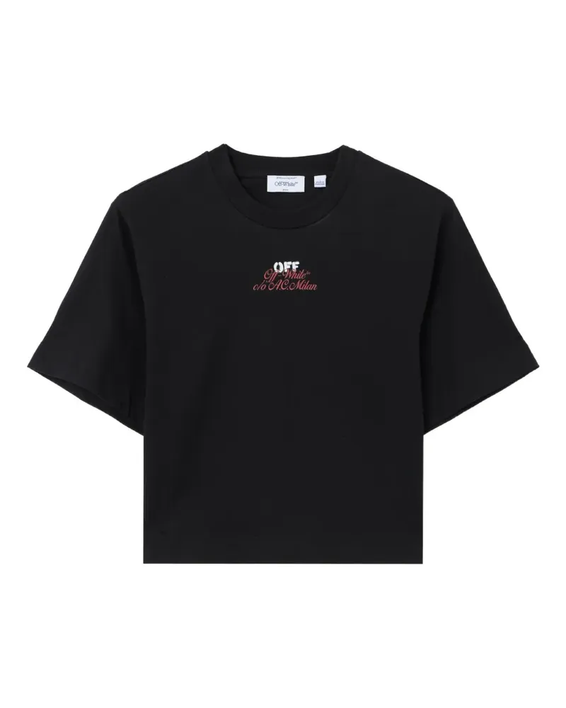 OFF-WHITE x AC Milan logo-print T-shirt - Schwarz Schwarz