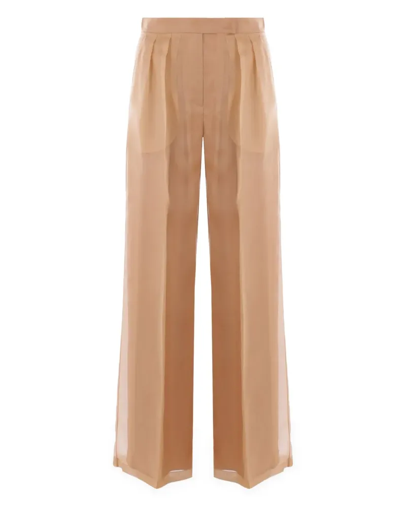 Max Mara Organza-Hose mit Falten - Braun Braun