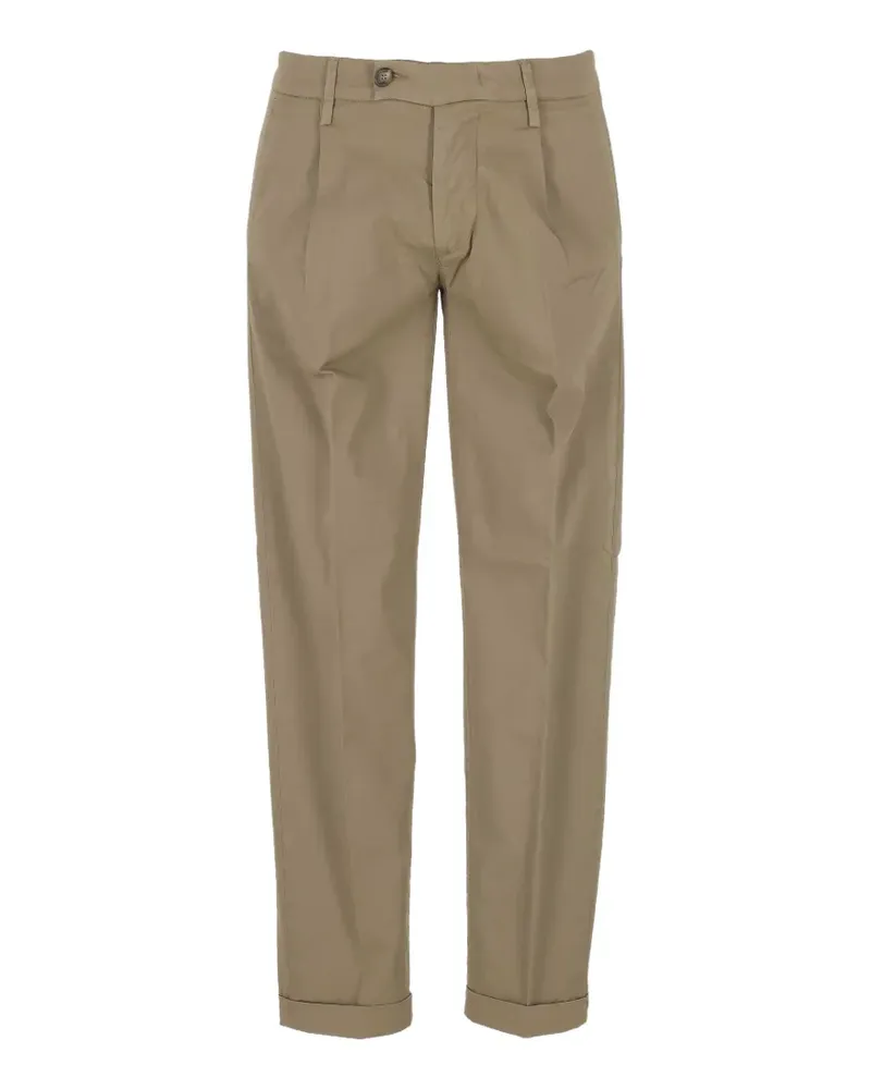 Re-HasH pleated turn-up trousers - Nude Nude
