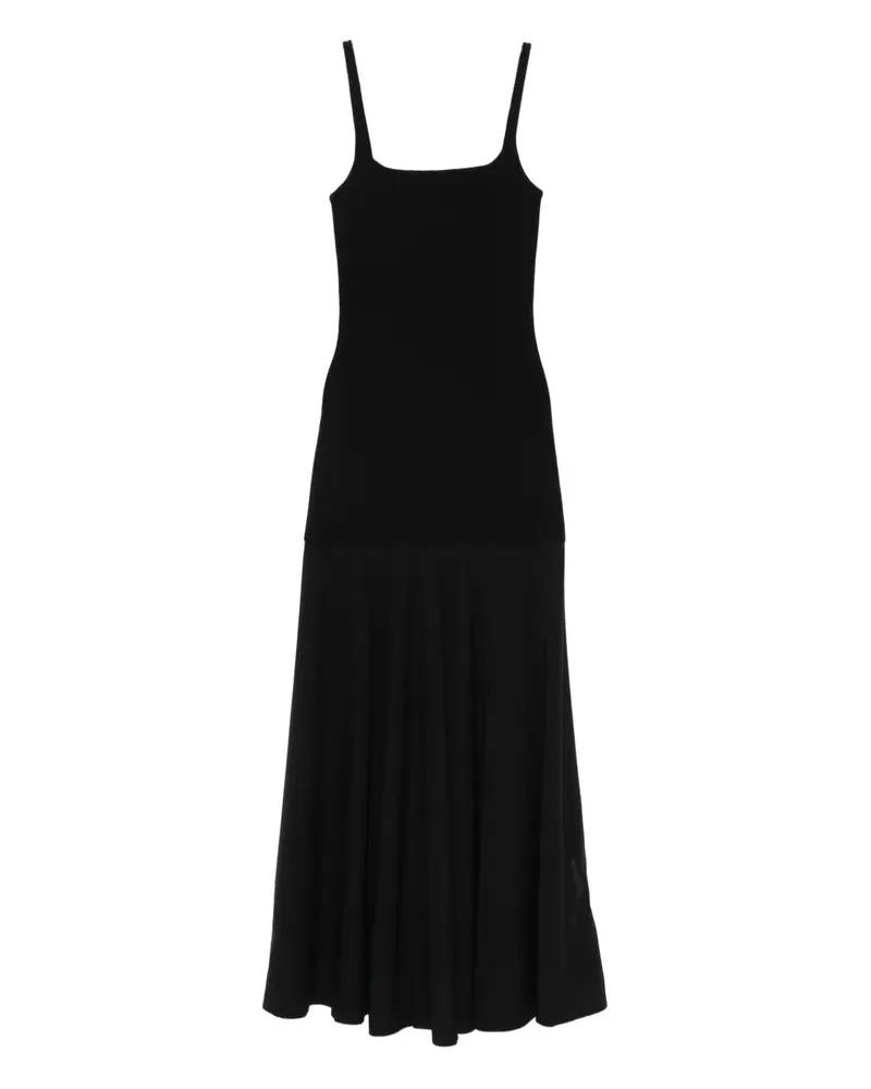 St. Agni sheer circle hem maxi dress - Schwarz Schwarz