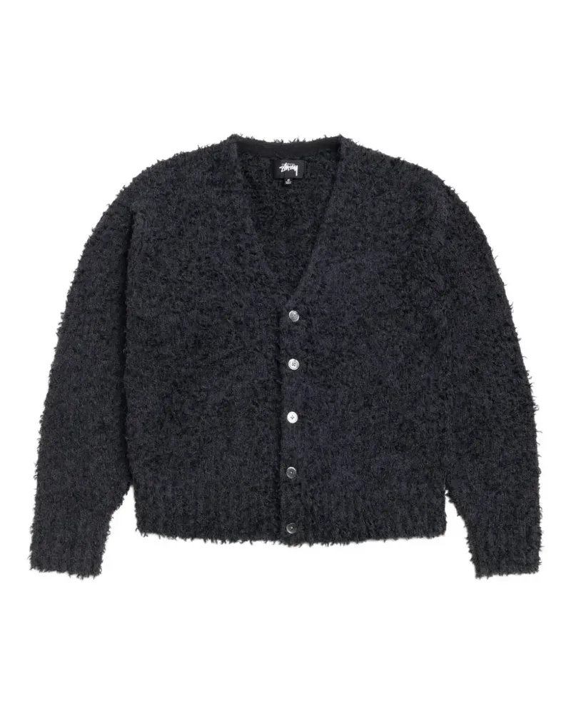 Stüssy textured button-up cardigan - Schwarz Schwarz