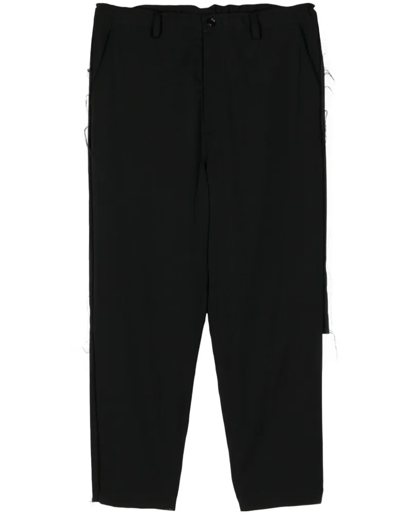 Yohji Yamamoto Tapered-Hose mit ungesäumten Kanten Schwarz