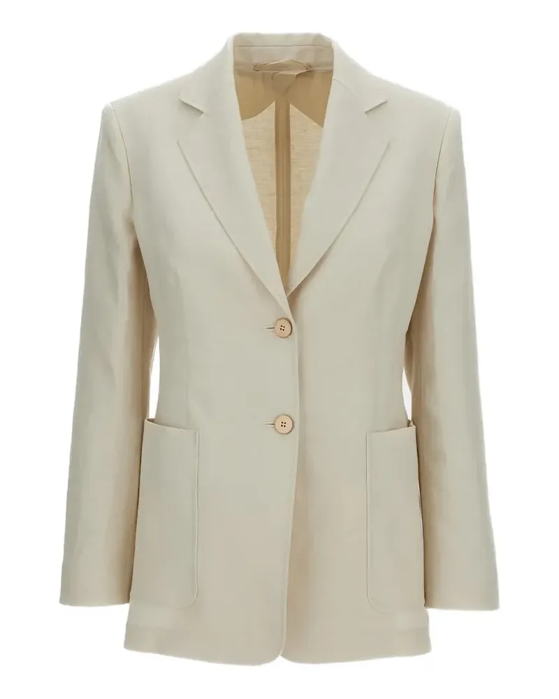 Max Mara single-breasted linen blazer - Nude Nude