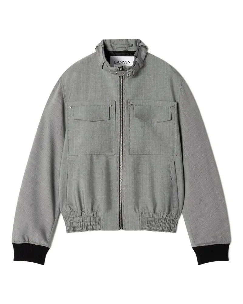 Lanvin Jacke mit Brusttasche und Reißverschluss - Grau Grau