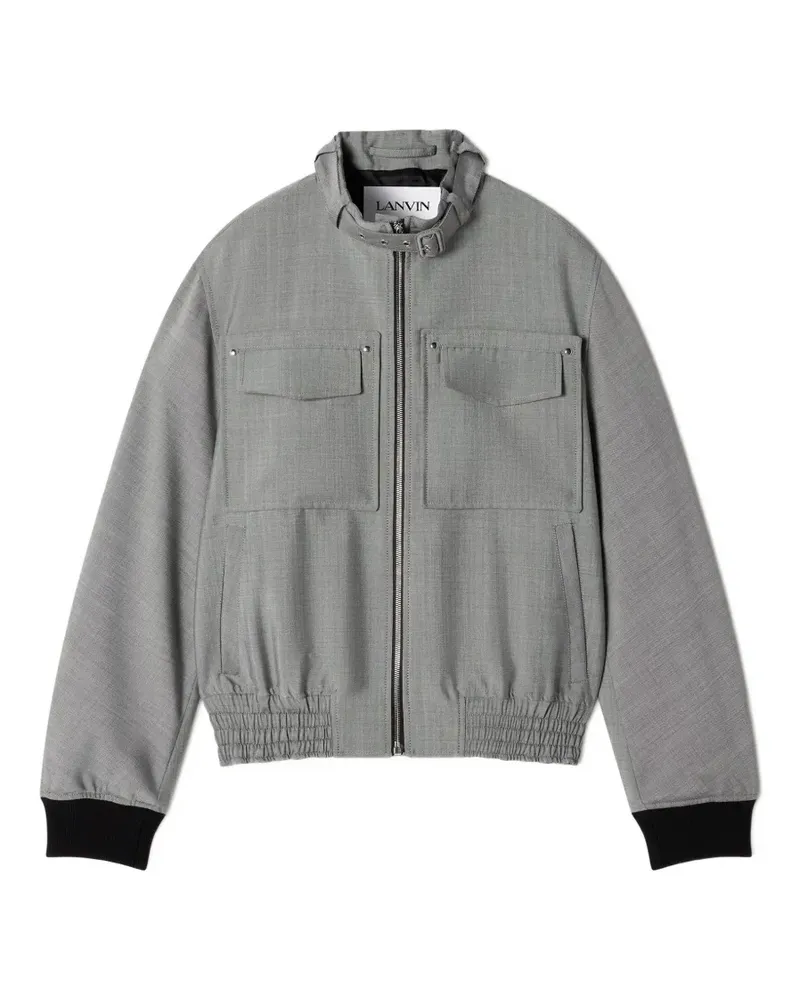 Lanvin Jacke mit Brusttasche und Reißverschluss - Grau Grau