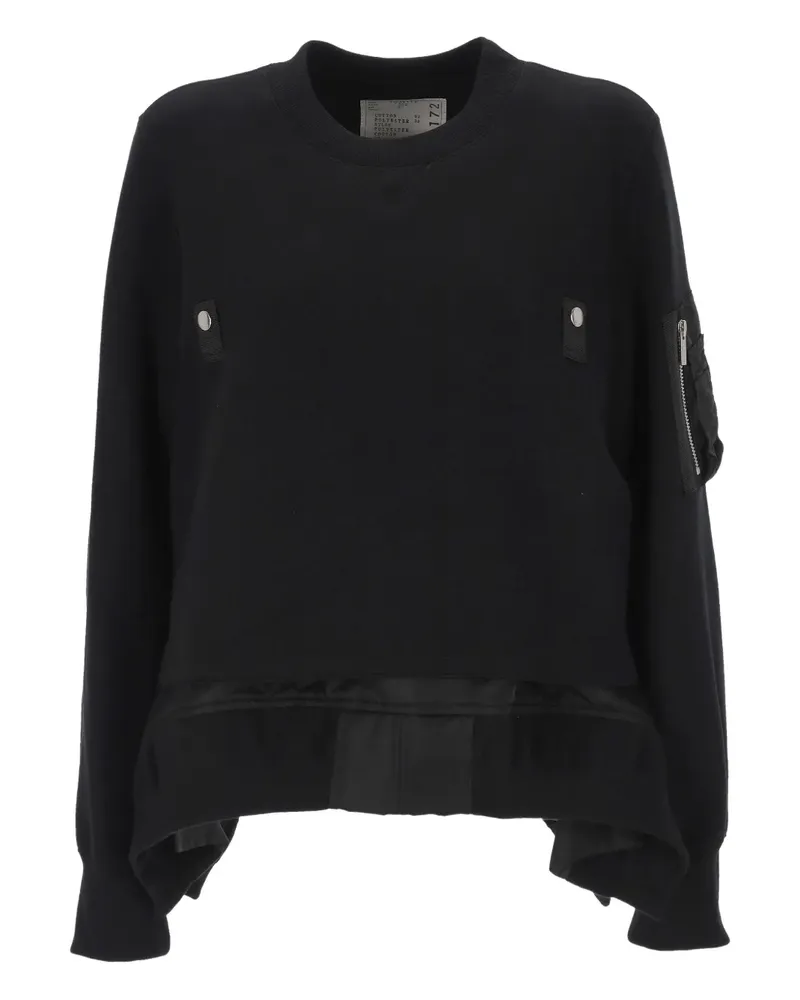 Sacai patch-pocket sweatshirt - Schwarz Schwarz
