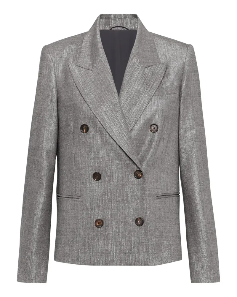 Brunello Cucinelli Blazer mit Lamé-Effekt - Grau Grau