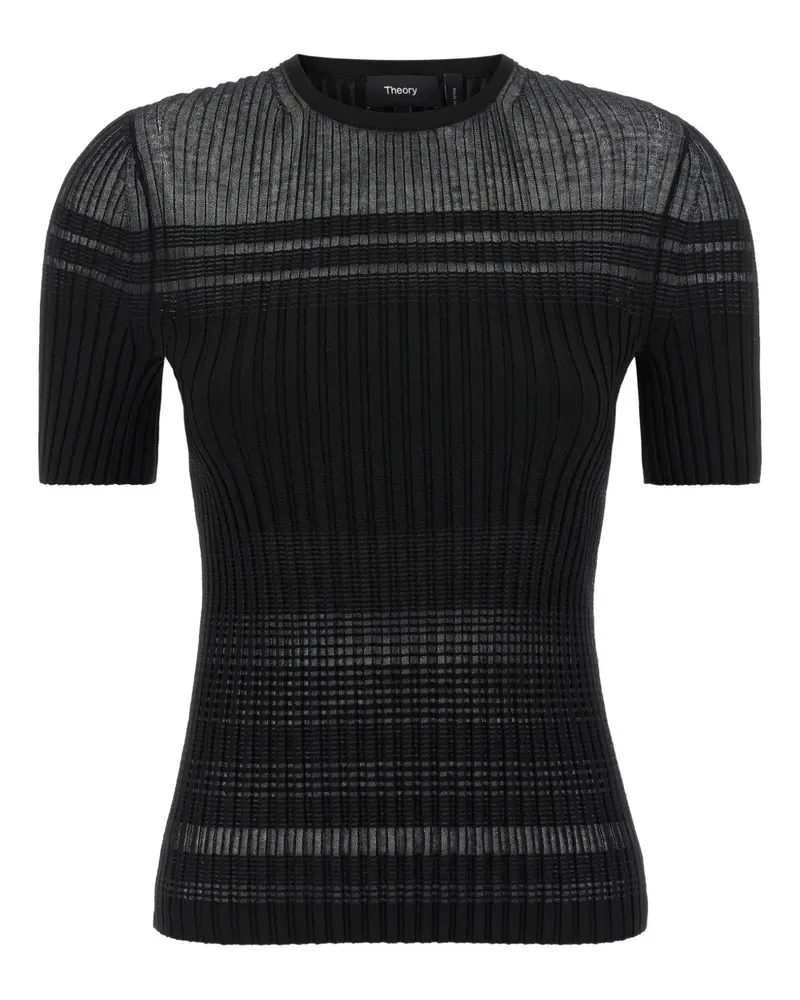 Theory Geripptes T-Shirt - Schwarz Schwarz