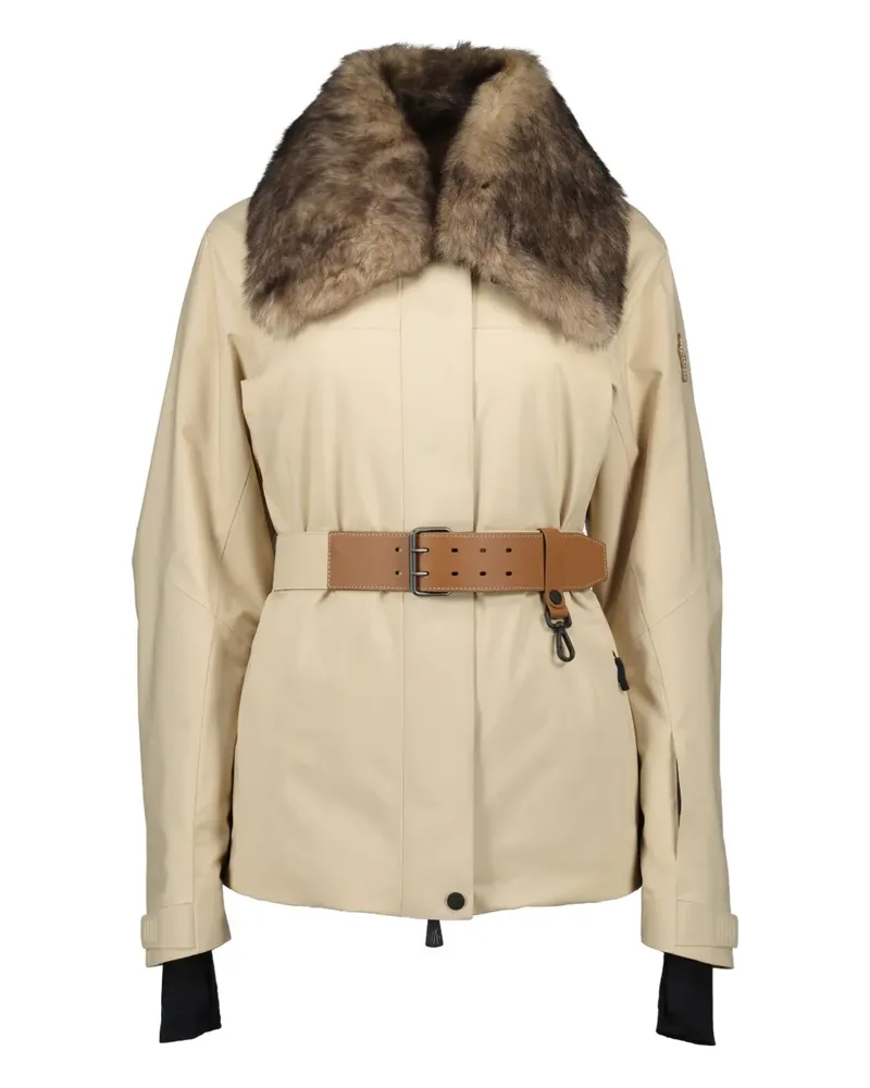 Moncler Vizelles Skijacke mit Shearling-Besatz - Nude Nude