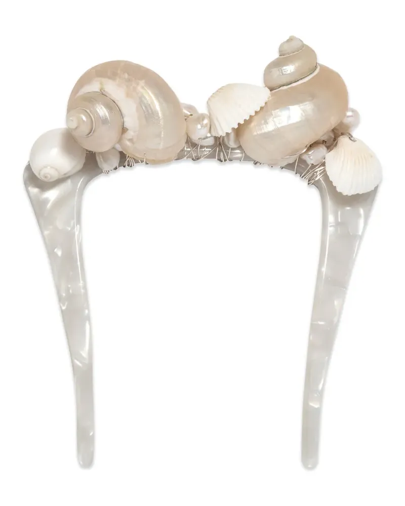 Jennifer Behr Martinique shell-embellished hair pin - Nude Nude