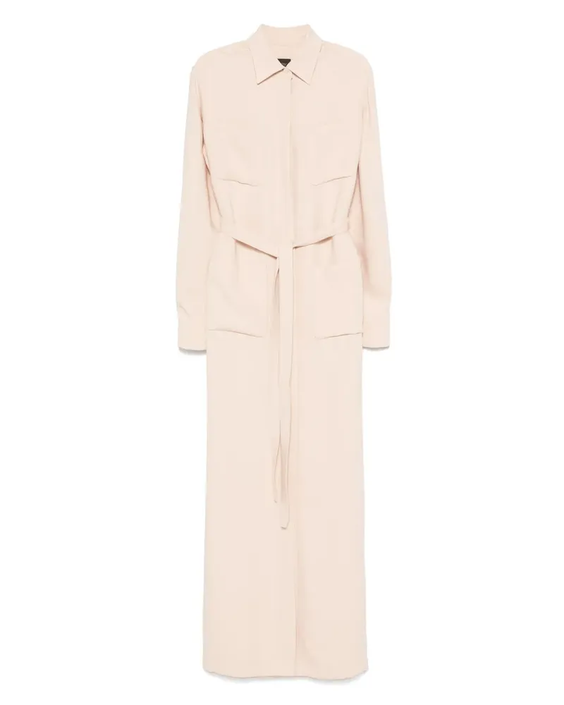 Brioni Seidenkleid mit Gürtel - Nude Nude