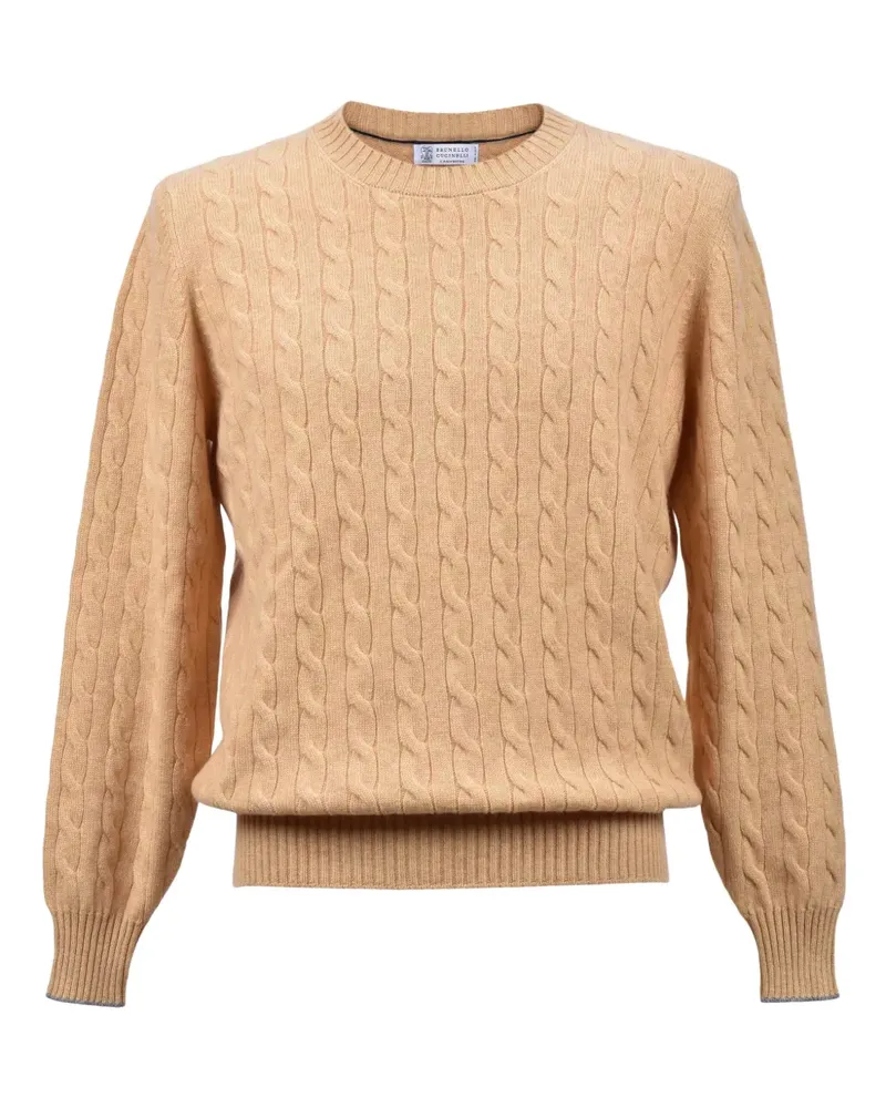 Brunello Cucinelli Pullover mit Zopfmuster - Gelb Gelb