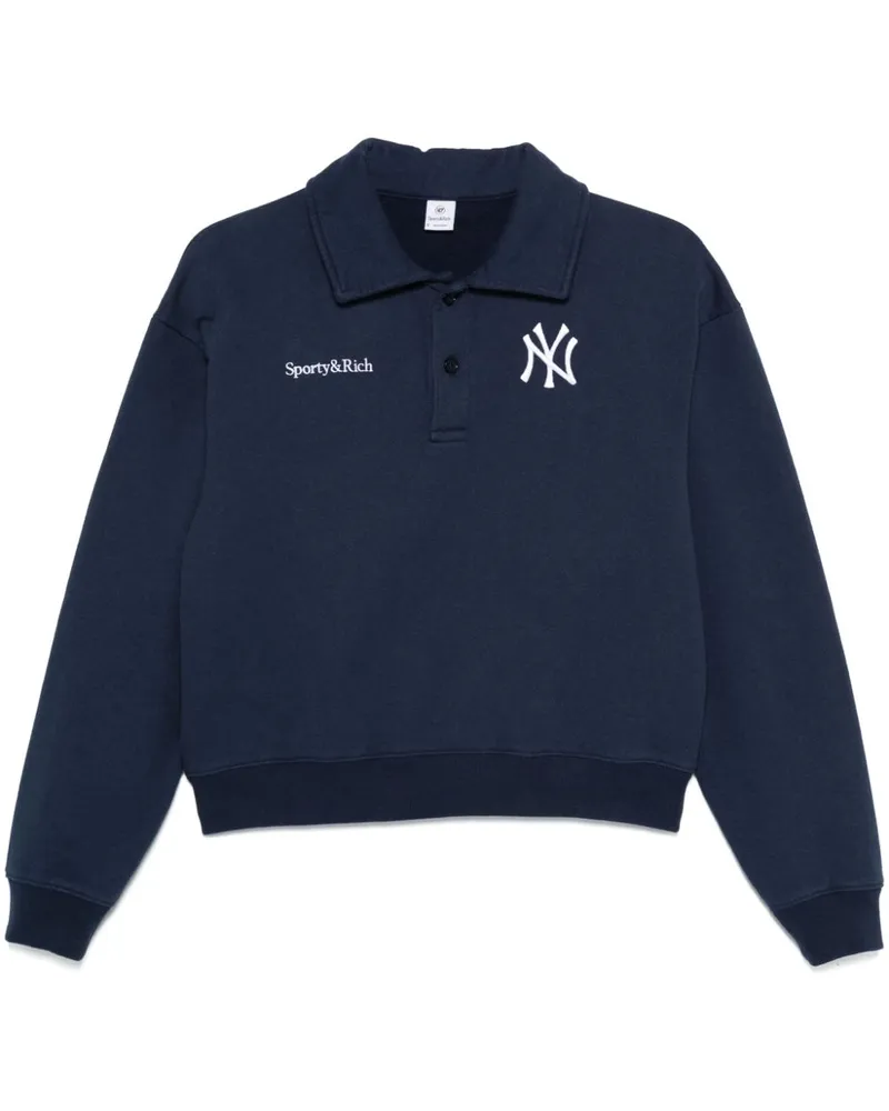 SPORTY & RICH Yankees Serif Poloshirt - Blau Blau