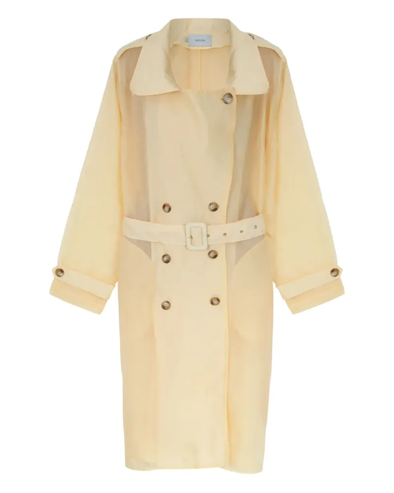 ISOLDA Oásis belted double-breasted coat - Gelb Gelb