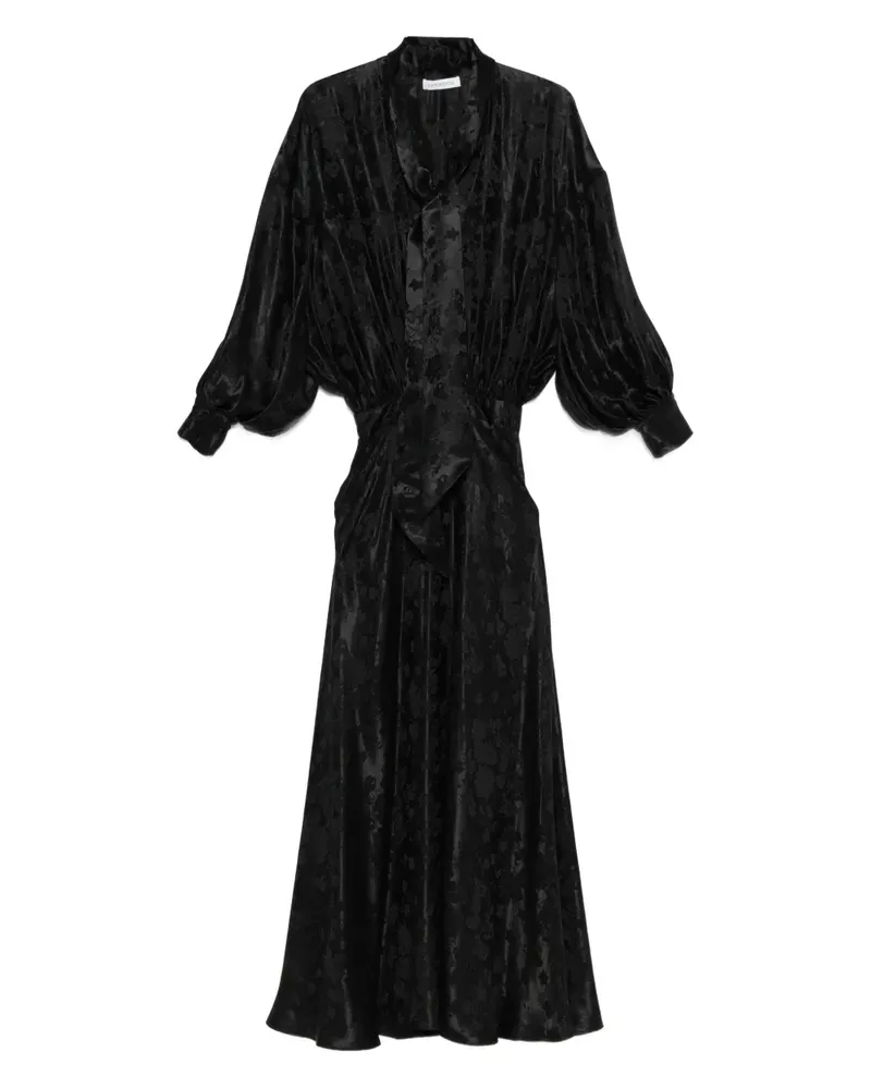 Viktor & Rolf Gemustertes Maxikleid mit Schleife - Schwarz Schwarz
