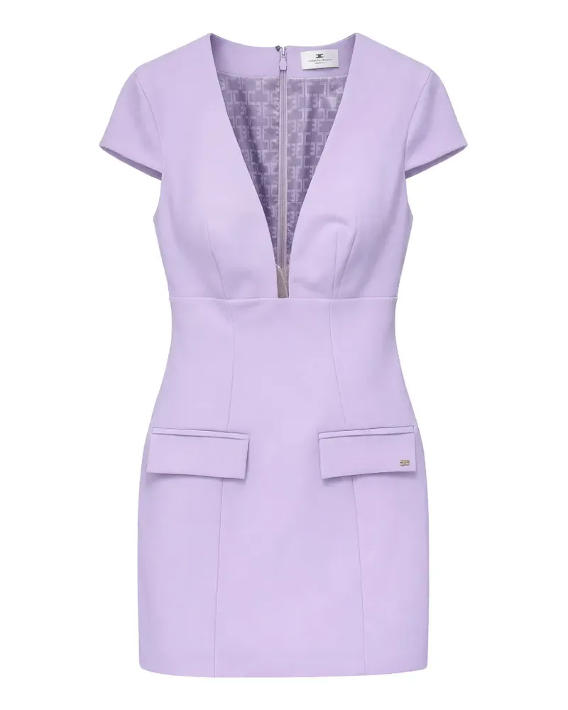 Elisabetta Franchi V-neck flap-pocket mini dress - Violett Violett