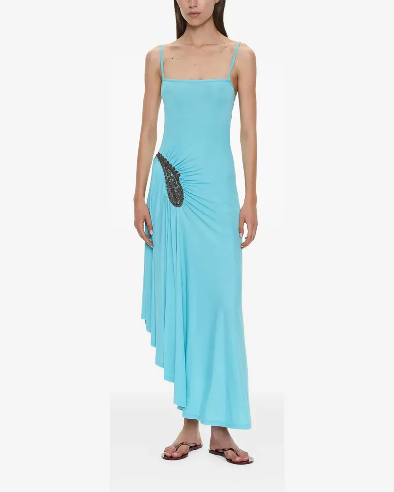 Christopher Esber Asymmetrisches Kleid mit Paisley-Spitze - Blau Blau