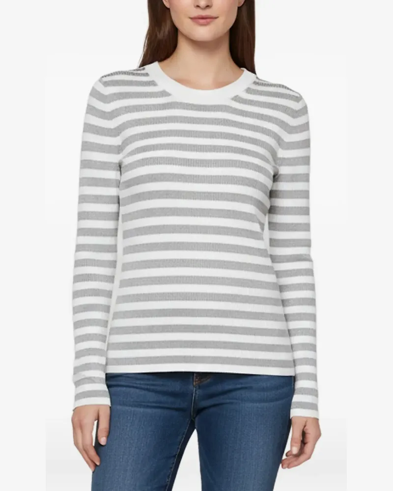 Michael Kors striped rib-knit sweater - Weiß Weiß